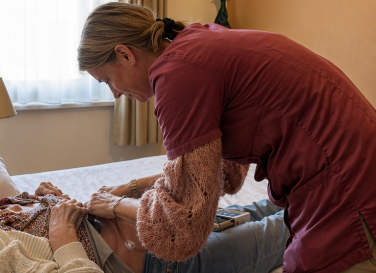 Professionele thuisverpleging door Thuiszorg MD team in Machelen en Diegem, gespecialiseerd in wondzorg en hygiënische verzorging aan huis.
